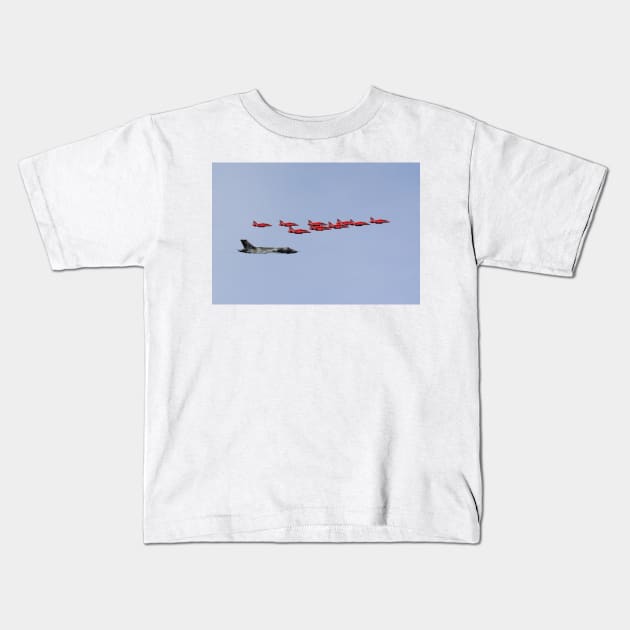 Red Arrows + Avro Vulcan Kids T-Shirt by CGJohnson